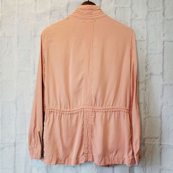 MAX JEANS Zip Front Utility Jacket Muted Peach Small - Picture 10 of 11